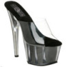 Nero 18 cm ADORE-701G Brillare Plateau Mules Alte