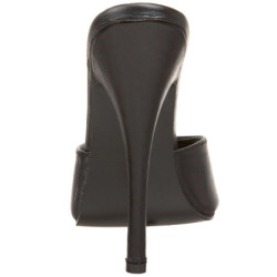 Nero Pelle 15 cm DOMINA-101 Ciabattina Tacchi Alti