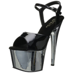 Black 18 cm ADORE-709 Chrome Platform High Heel