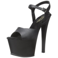 Nero Ecopelle 18 cm Pleaser SKY-309 Plateau Tacchi Alti a Spillo