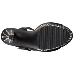 Nero Ecopelle 18 cm STARDUST-709 Sandali Donna Plateau di Cristallo