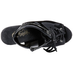 Nero Vernice 15,5 cm DELIGHT-1016 Plateau Stivaletti Donna Open Toe