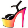 Black Patent 18 cm RAINBOW-309UV High Heeled Sandal Neon Platform