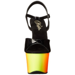 Nero Verniciato 18 cm RAINBOW-309UV Sandali Donna Plateau Neon