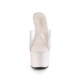 Glitter plateau 18 cm ADORE-701HMG ciabattine tacco alto exotic pole