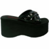 Nero 9 cm FUNN-29 Gotico Plateau Infradito Donna