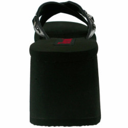 Nero 9 cm FUNN-29 Gotico Plateau Infradito Donna