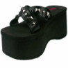 Nero 9 cm FUNN-29 Gotico Plateau Infradito Donna