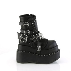 Vegan 11,5 cm BEAR-150 emo platform wedge boots with buckles