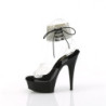 Black 15 cm DELIGHT-627RS black platform ankle straps high heels