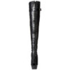 Black Leatherette 15 cm DELIGHT-3025 Platform Thigh High Boots