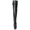 Black Leatherette 15 cm DELIGHT-3025 Platform Thigh High Boots