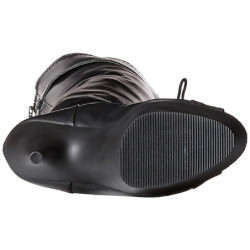 Black Leatherette 15 cm DELIGHT-3025 Platform Thigh High Boots