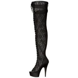 Lace Fabric 15 cm DELIGHT-3025ML Platform Thigh High Boots