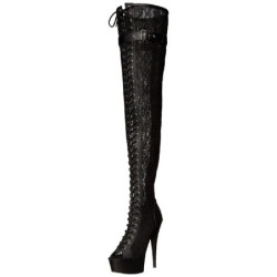 Lace Fabric 15 cm DELIGHT-3025ML Platform Thigh High Boots