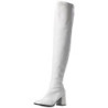 White Shiny 8 cm GOGO-3000 Thigh High Boots for Men