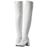 Bianco Vernice 8 cm GOGO-3000 stivali alti numeri grandi da uomo
