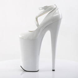 White Patent 25,5 cm BEYOND-087 extrem platform high heels pumps
