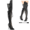 Vegan 13 cm SEDUCE-3082 thigh high boots for mens and drag queens in black