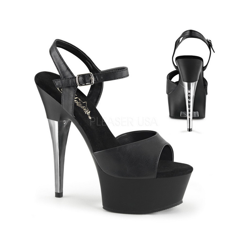 Black Leatherette 15 cm CAPTIVA-609 High Heels Platform