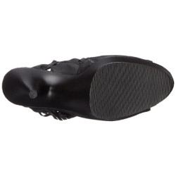 Black Leatherette 15 cm DELIGHT-1019 womens fringe ankle boots high heels