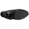 Black Leatherette 15 cm DELIGHT-1019 womens fringe ankle boots high heels