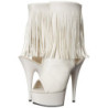 White Leatherette 15 cm DELIGHT-1019 womens fringe ankle boots high heels