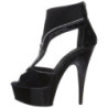 Nero 15 cm DELIGHT-690 stivaletti con plateau suola donna