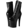 Black Leatherette 18 cm XTREME-1020 womens platform soled ankle boots