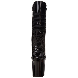 Black Shiny 18 cm XTREME-1020 womens platform soled ankle boots