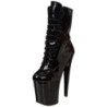 Black Shiny 18 cm XTREME-1020 womens platform soled ankle boots