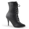 Black Leatherette 10,5 cm VANITY-1020 Flat Ankle Calf Boots Women