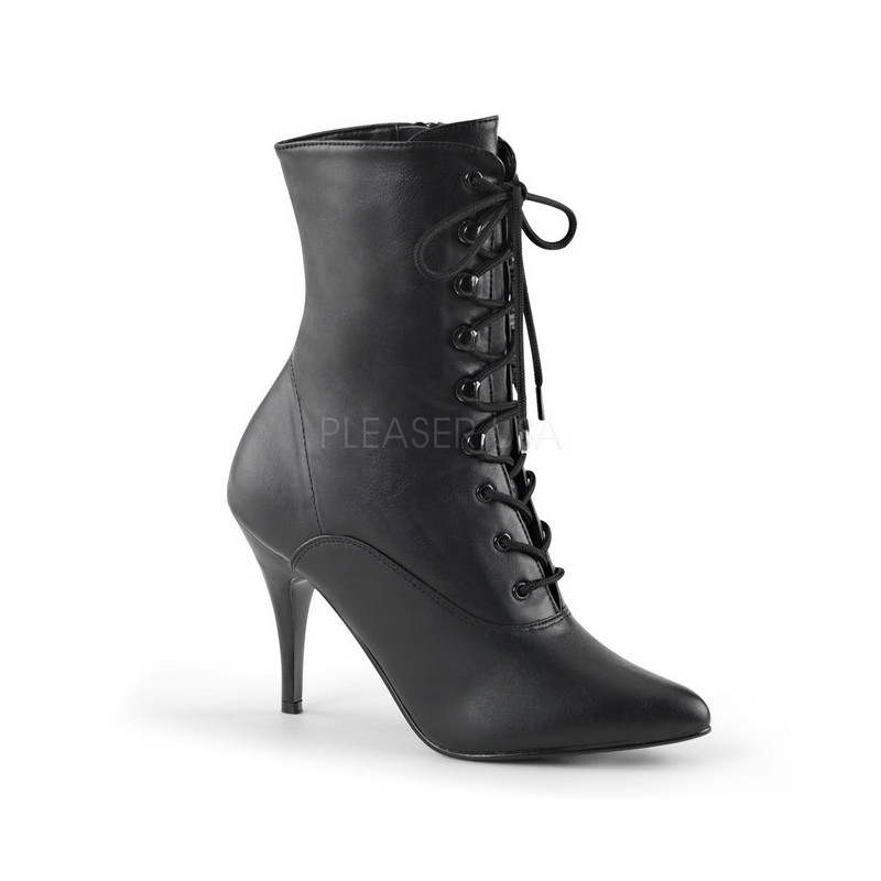 Black Leatherette 10,5 cm VANITY-1020 Womens Ankle Boots for Men