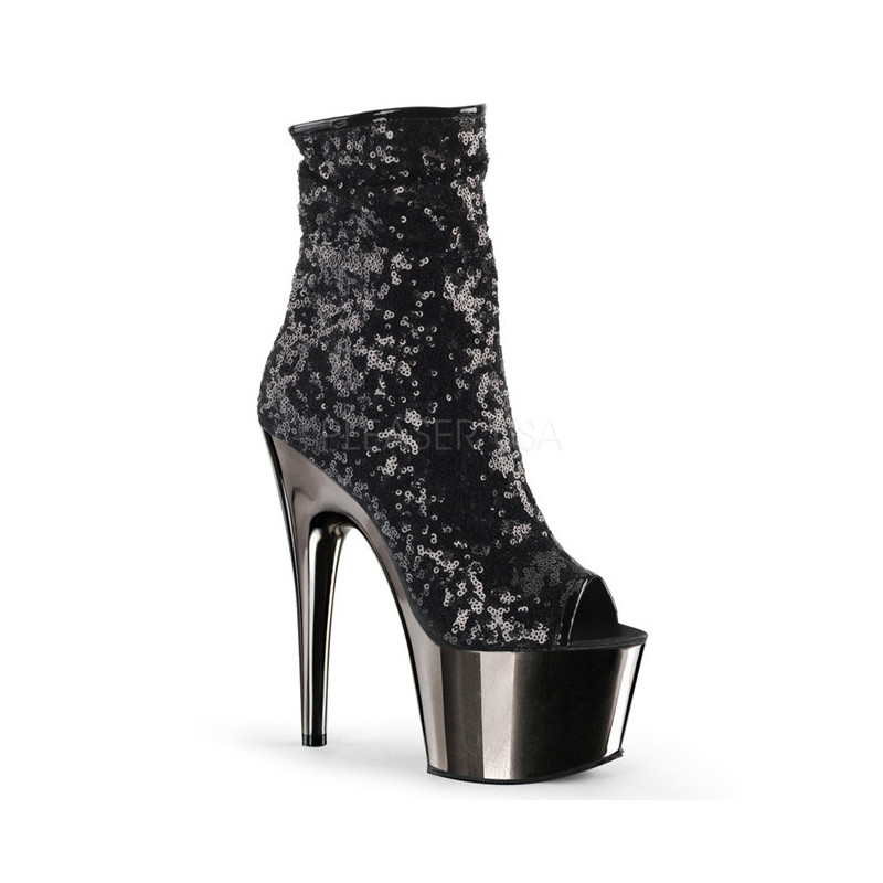 Black 18 cm ADORE-1008SQ womens sequins ankle boots