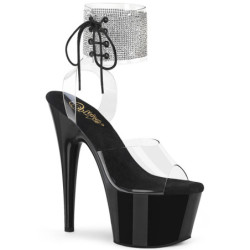 Black rhinestone 18 cm ADORE-791-2RS pleaser high heels ankle cuff