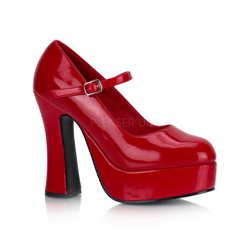 Red Shiny 13 cm DOLLY-50 High Heel Pumps for Men