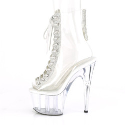 Bianco trasparente 18 cm ADORE-1016C-2 stivaletti exotic pole