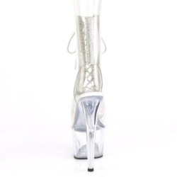 Bianco trasparente 18 cm ADORE-1016C-2 stivaletti exotic pole