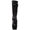 Black Shiny 15 cm DELIGHT-600-49 gladiator womens boots with high heels