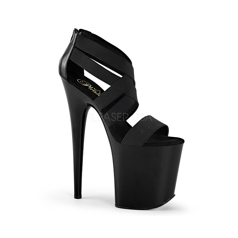 Elasticated Band 20 cm FLAMINGO-869 Platform High Heels Shoes