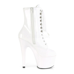 Bianco Verniciata 18 cm ADORE-1020 stivaletti con plateau donna
