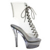 Trasparente 15 cm KISS-1016C stivaletti con plateau suola donna