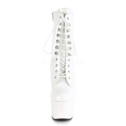 Bianco Verniciata 18 cm ADORE-1020 stivaletti con plateau donna