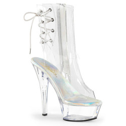 Trasparente 15 cm KISS-1018C stivaletti con plateau suola donna