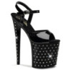 Nero Cristallo Pietra 20 cm STARDUST-809 Platform Scarpe Tacchi Alti