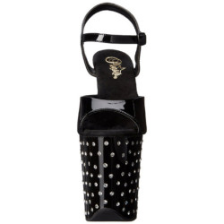 Nero Cristallo Pietra 20 cm STARDUST-809 Platform Scarpe Tacchi Alti