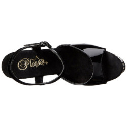 Nero Cristallo Pietra 20 cm STARDUST-809 Platform Scarpe Tacchi Alti