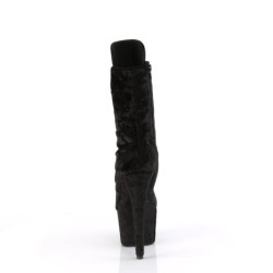 Velvet 18 cm ADORE-1045VEL black heeled boots + protective toe caps