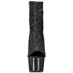Black glitter 18 cm ADORE-1018G womens platform soled ankle boots