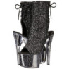 Black glitter 18 cm ADORE-1018G womens platform soled ankle boots